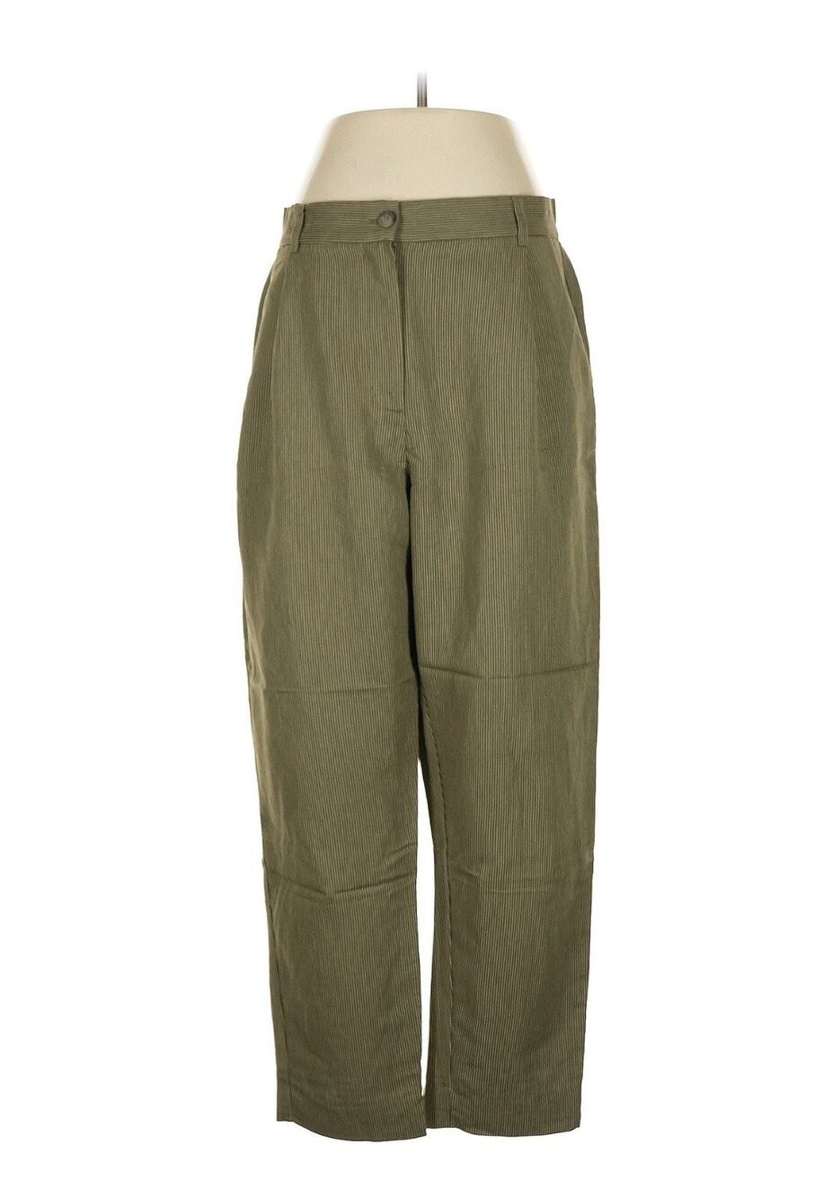 humility high waist green grey pinstripe trousers pants 40